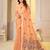 Womens elegant peach orange  cotton silk saree with golden zari border, pallu with blouse