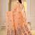 Womens elegant peach orange  cotton silk saree with golden zari border, pallu with blouse