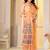 Womens elegant peach orange  cotton silk saree with golden zari border, pallu with blouse
