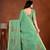 Womens elegant bottle green  cotton silk saree with golden zari border, pallu with blouse