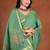 Womens elegant bottle green  cotton silk saree with golden zari border, pallu with blouse