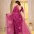 Womens elegant rani  cotton silk saree with golden zari border, pallu with blouse