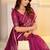 Womens elegant rani  cotton silk saree with golden zari border, pallu with blouse
