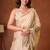 Womens elegant cream  cotton silk saree with golden zari border, pallu with blouse