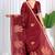 Womens elegant maroon cotton silk saree with golden zari border, pallu with blouse
