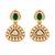 Gold plated emerald green kundan statement necklace set
