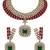 Ruby red and emerald green kundan statement necklace set