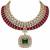 Ruby red and emerald green kundan statement necklace set