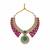 Ruby red and emerald  green polki necklace set