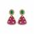 Ruby red and emerald  green polki necklace set