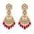 Gold plated ruby red kundan bridal necklace set with maang tikka
