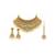 Gold plated pearl kundan necklace set with maang tikka