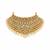 Gold plated pearl kundan necklace set with maang tikka