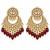 Gold plated kundan choker necklace set with chandbali earrings