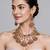 Gold plated multicolor kundan drop necklace set