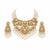 Gold plated pearl kundan layered statement necklace set