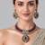 Gold plated ruby red moissanite statement necklace set