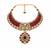 Gold plated ruby red moissanite statement necklace set