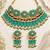 Gold plated turquoise blue floral beaded necklace set