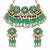 Gold plated turquoise blue floral beaded necklace set