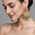 Gold plated sage green beaded chandbali earrings