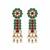 Gold plated multicolor stone drop earrings