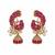 Gold plated pink stone peacock motif statement earrings