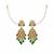Gold plated kundan pearl ear chain earrings