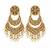 Gold plated pearl kundan layered chandbali earrings