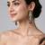 Gold plated emerald green and ruby red kundan statement earrings