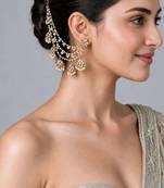 Gold plated pearl kundan layered earchain