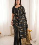 women's zari woven soft silk blend traditional saree with blouse