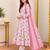 Women’s White Floral Printed Cotton Anarkali Kurta Set with Pant and Dupatta | 3 Piece Ethnic Wear