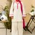 Women's Khadi Pakistani Farshi Salwar Suit with Embroidered Lace Detailing | Stitched 2-Piece Set