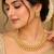 Gold-plated necklace set in gold - contemporary style