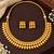 Gold-plated necklace set in gold - contemporary style