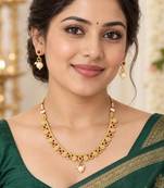 Gold-plated necklace set in multicolor - traditional style