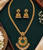 Gold-plated necklace set in multicolor - traditional style