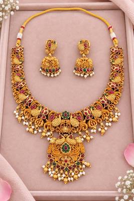 Gold-plated necklace set in multicolor - traditional style 2