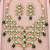 Pearl work necklace set in green - contemporary style