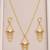 Gold-plated necklace set in golden - designer style