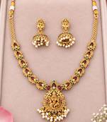 Gold-plated necklace set in multicolor - traditional style