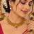 Gold-plated necklace set in multicolor - traditional style
