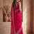 Pink ethnic motifs zari silk blend designer saree