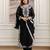  Faux Georgette Embroidery Work A-line Kurta Pant and Dupatta Set