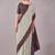 Blue paisley printed crepe saree with blouse piece