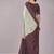 Blue paisley printed crepe saree with blouse piece