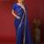 Blue bandhani sequinned georgette saree