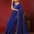 Blue bandhani sequinned georgette saree
