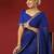 Blue bandhani sequinned georgette saree